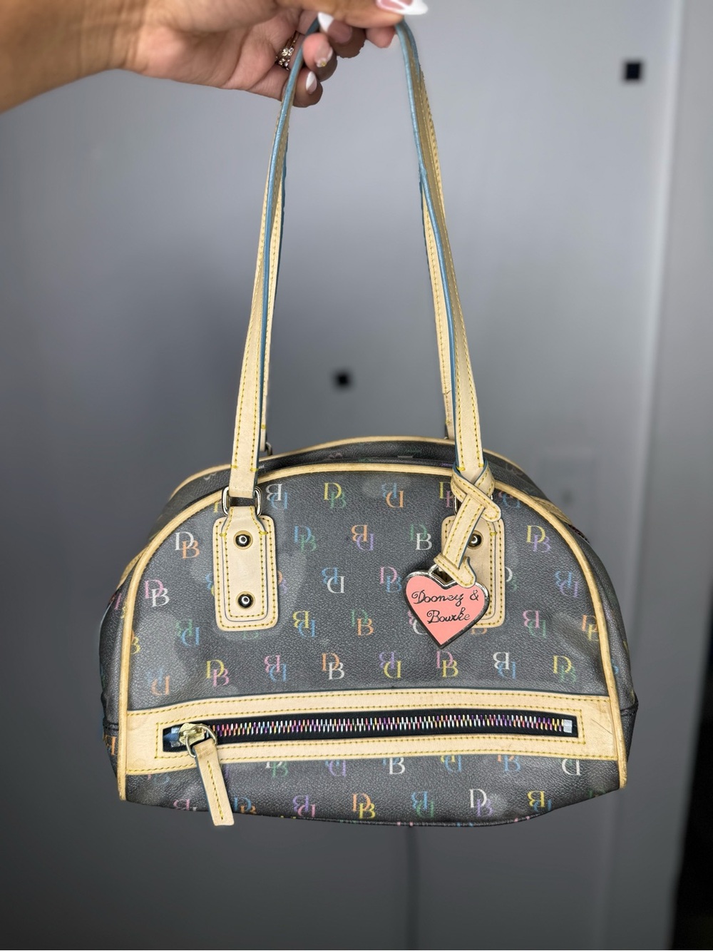 Dooney & Bourke Black Multicolor Shoulder Bag